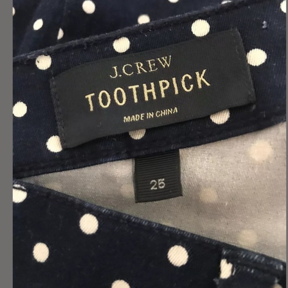 J Crew | Womens Polka Dot Toothpick Jeans - Picture 10 of 10
